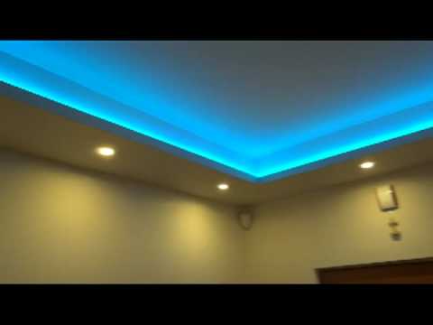 Taśma led smd RGB podświetlenie sufitu w holu – YouTube