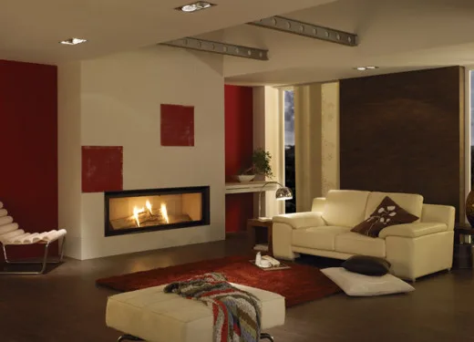 Kominek BRUNNER Architekur – aranżacja salonu – styl nowoczesny