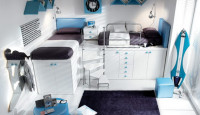 łóżka dziecięce na wysokości, ciekawy rozwiązanie gdzy mamy mały pokój dla dzieci
