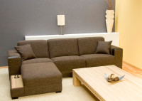 Nowoczesna sofa narożnikowa – firmy MEMA – kolor brązowy