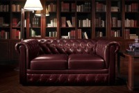 Elegancka sofa skórzana w stylu angielskim – idealna do gabinetu