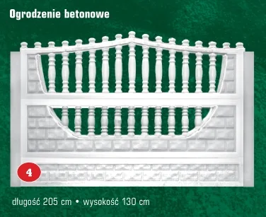 Ogrodzenie z płyty betonowej – wymiary długość 200 cm, wysokość – 130 cm – cie ...
