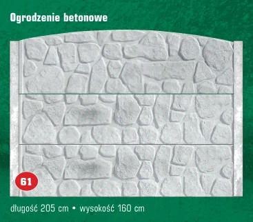 Ogrodzenie z płyt betonowych – długość 205 cm, wysokość 160 cm – imitacja ogrodzenia ...