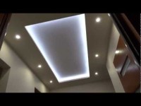 sufit podwieszany dwupoziomowy prostokąt na suficie oświetlenie sufitu