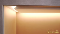 Przykład montażu profilu LED GK marki Listello na płycie gips-karton na suficie.