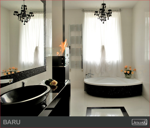 Łazienka jak malowana – pomysł na pokój kąpielowy w Twoim domu. Kominek na biopaliwo zapew ...