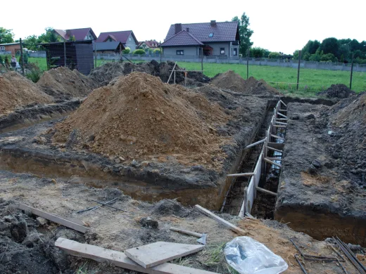 Inwestycja przy ul. Kopernika w Skawinie Wykopy pod fundamenty