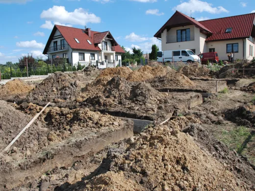 Inwestycja przy ul. Kopernika w Skawinie Wykopy pod fundamenty