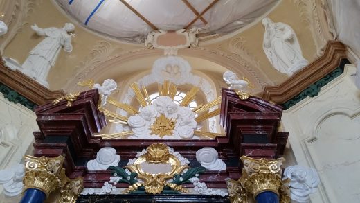 Autorskie stiuki Adamkk w kaplicy Radziwiłłów XVI w. figury marmur carrara,gloria stiuk alabastr ...