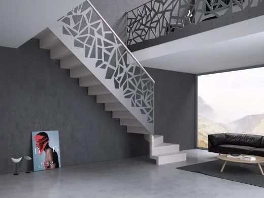 Rintal Polska model Otto z metalową balustradą o laserowo wycinanym wzorze