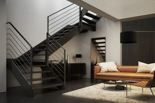 Rintal Polska, schody Futura z balustradą Weld 6 rurek