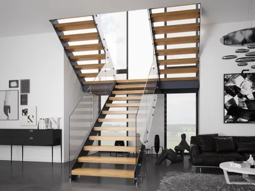 Rintal Polska, schody Futura z balustradą Szkło tafla