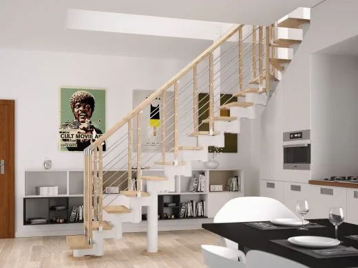 Rintal Polska, schody Knock 06 z balustradą Filo drewno