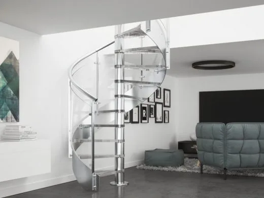 Rintal Polska Schody Trio Bis z balustradą Zenith Szklany