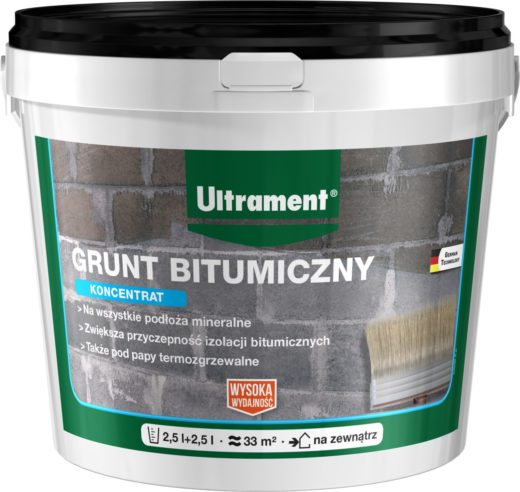 Linia izolacji bitumicznych marki Ultrament, w tym – Grunt bitumiczny zwiększający przyczepność  ...