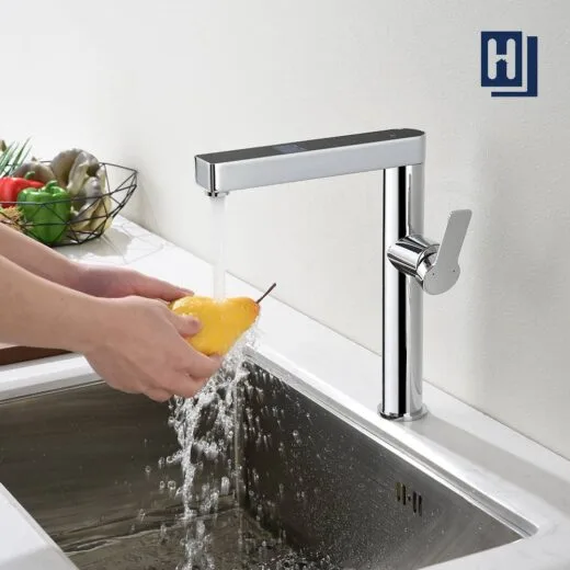 Spüle Armatur Chrom mischarmatur Küche Messing mit LCD Temperatur-Anzeige HOMELODY