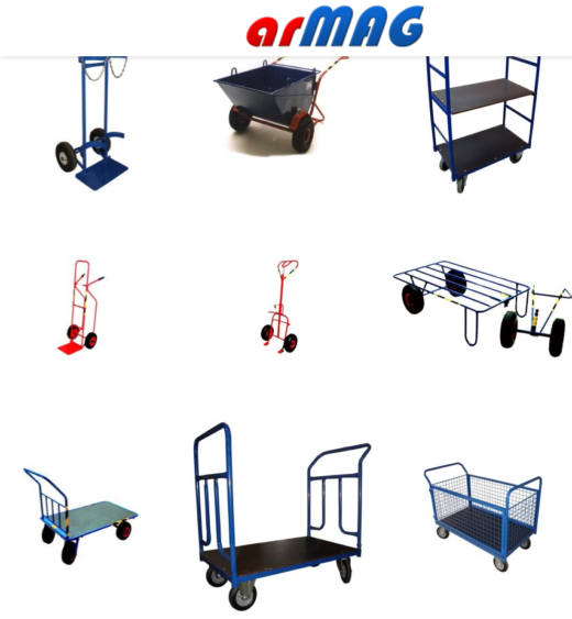 ARMAG – wózki nakładowe platformowe i specjalizowane (m.in. wózki skrzyniowe, wózki do but ...